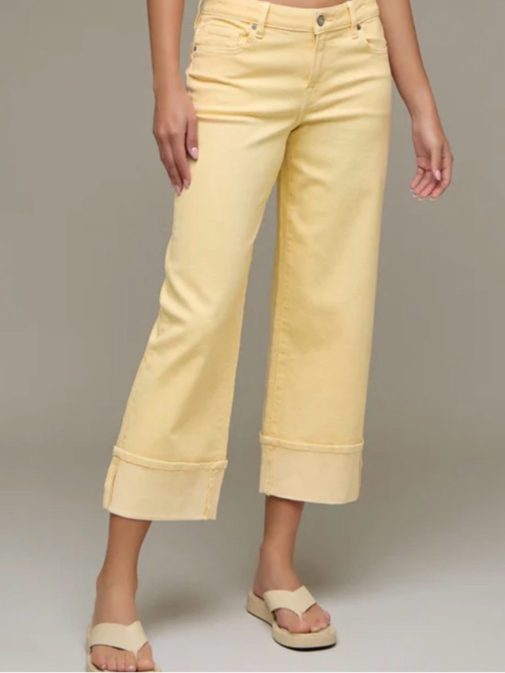 Hidden Wide Leg butter yellow Jeans
